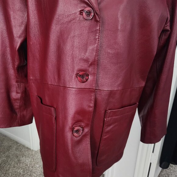 Vintage 90s Bagatelle Women's Jacket Oxblood Size 10 - Picture 4 of 9